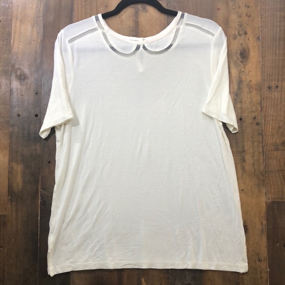 LOFT Tops - LOFT Net Peter Pan Collar Short Sleeve Shirt